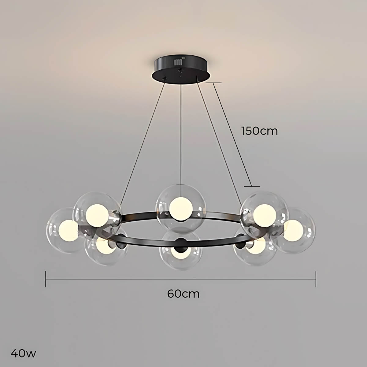 Thistle Span Glass Globe Chandelier — gallery image 24