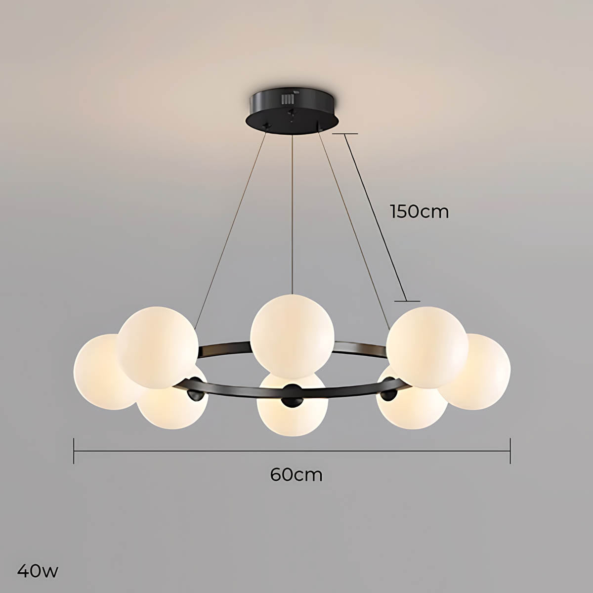 Thistle Span Glass Globe Chandelier — gallery image 25