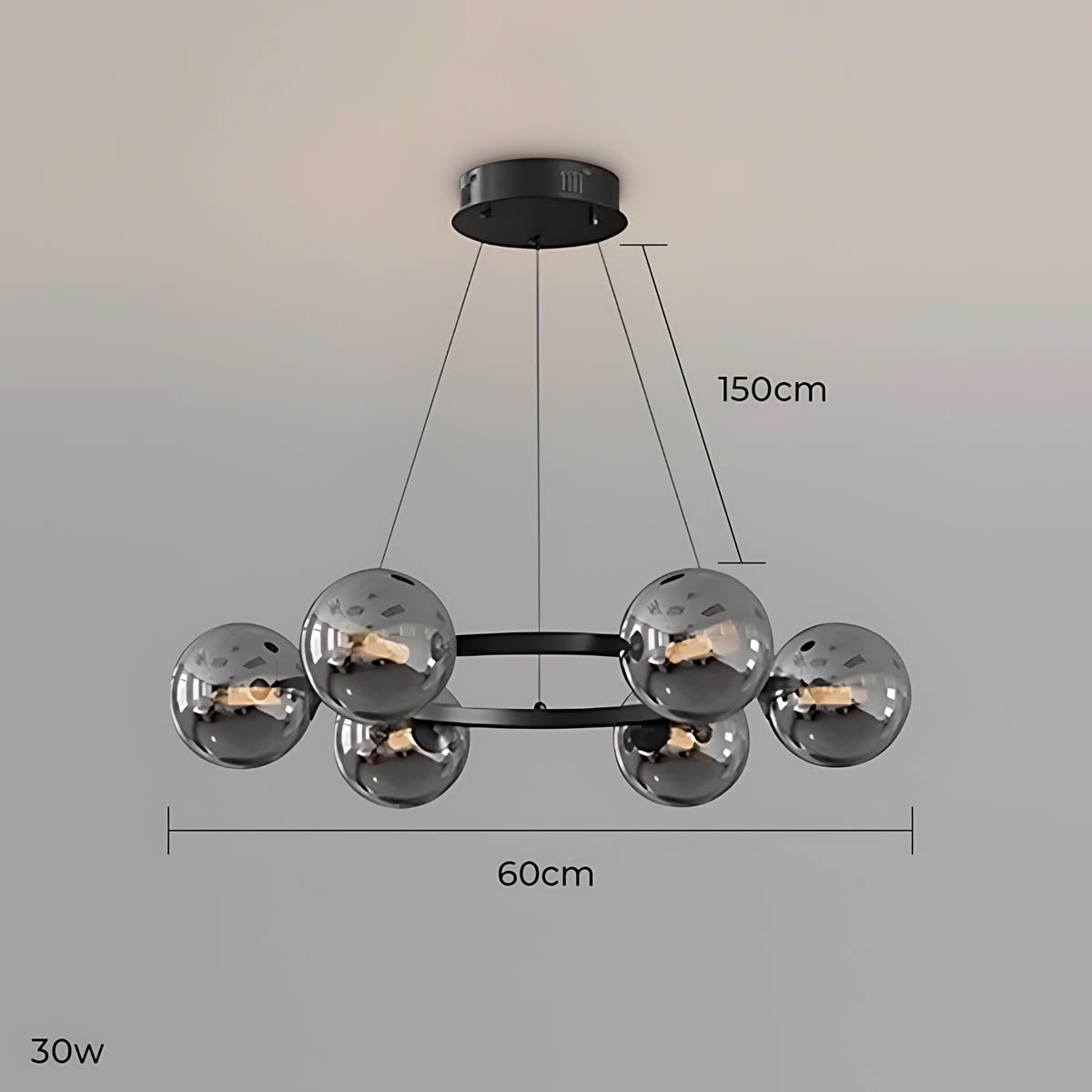 Thistle Span Glass Globe Chandelier — gallery image 26