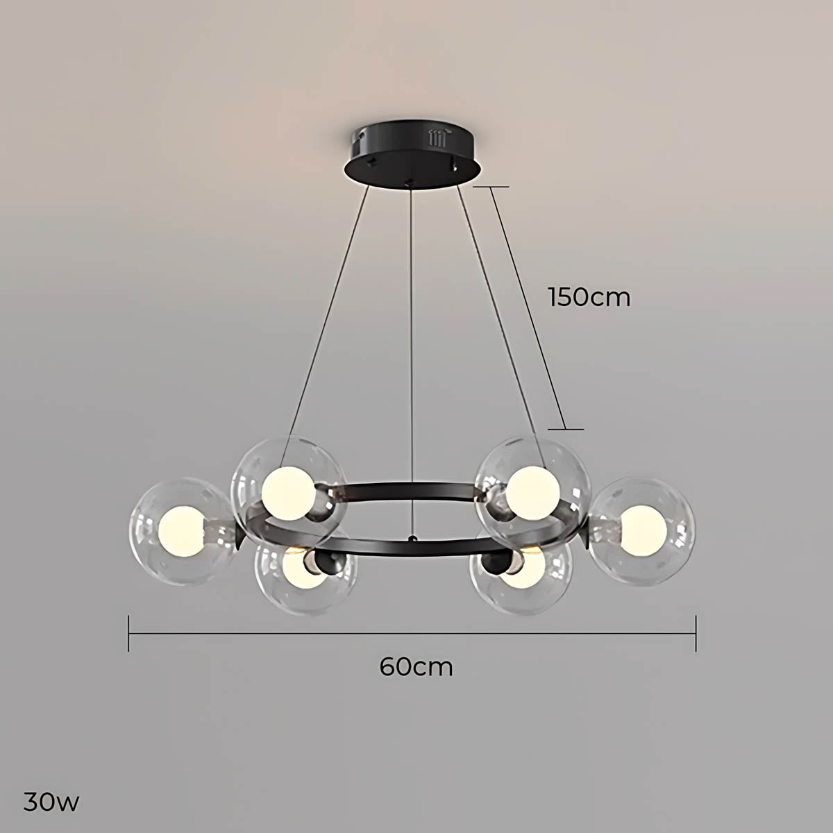 Thistle Span Glass Globe Chandelier — gallery image 27