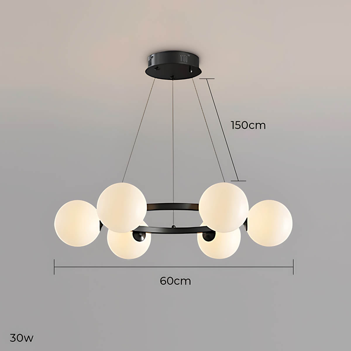 Thistle Span Glass Globe Chandelier — gallery image 28