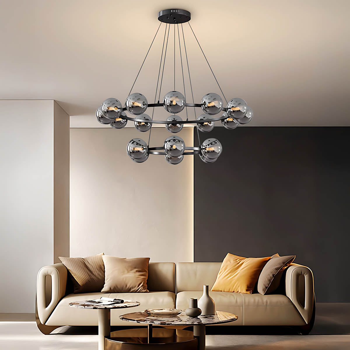 Thistle Span Glass Globe Chandelier — gallery image 3