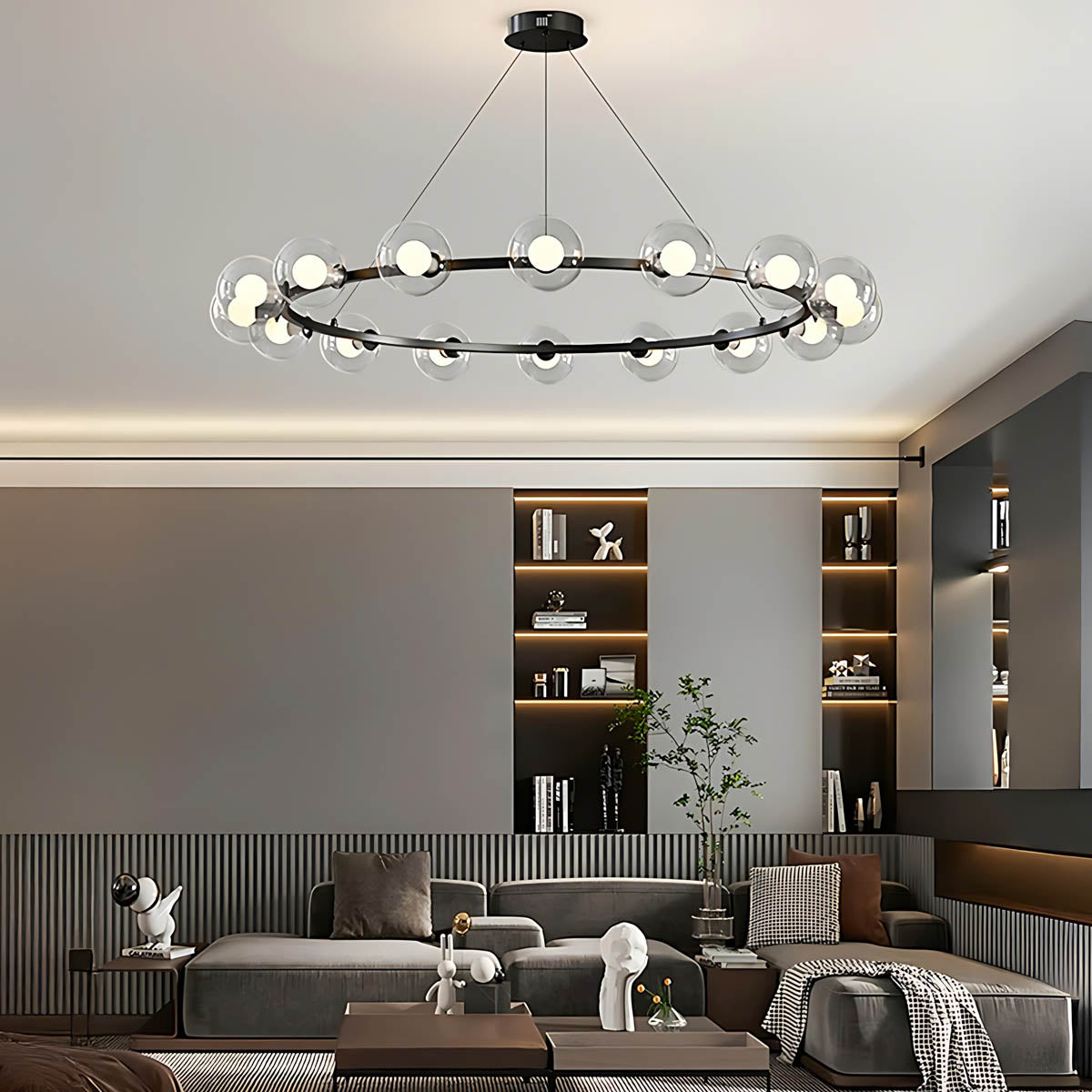 Thistle Span Glass Globe Chandelier — gallery image 4