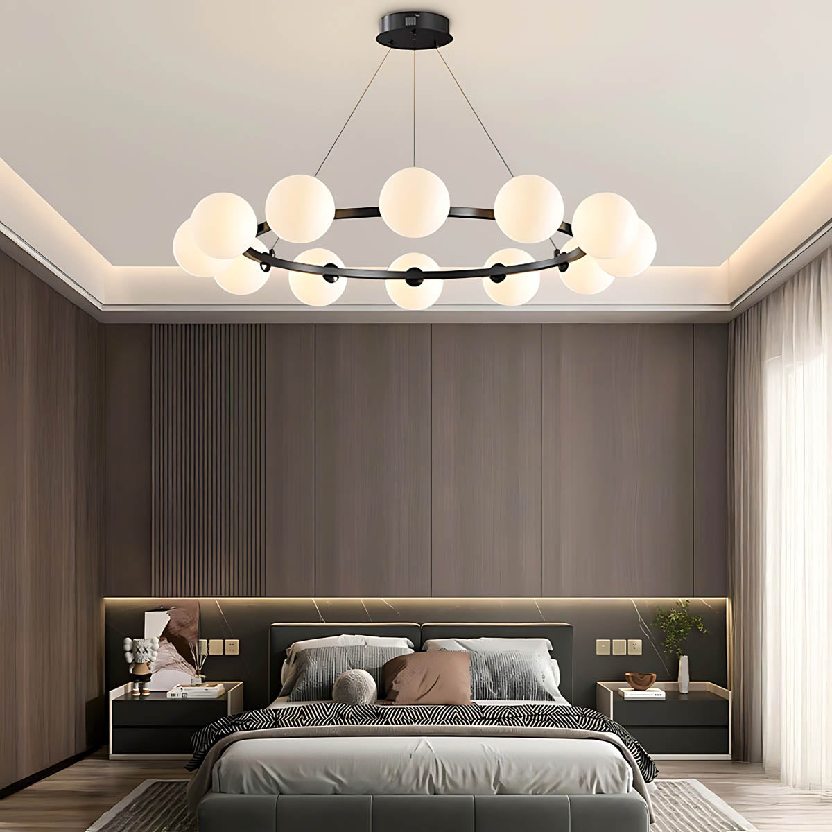 Thistle Span Glass Globe Chandelier — gallery image 2