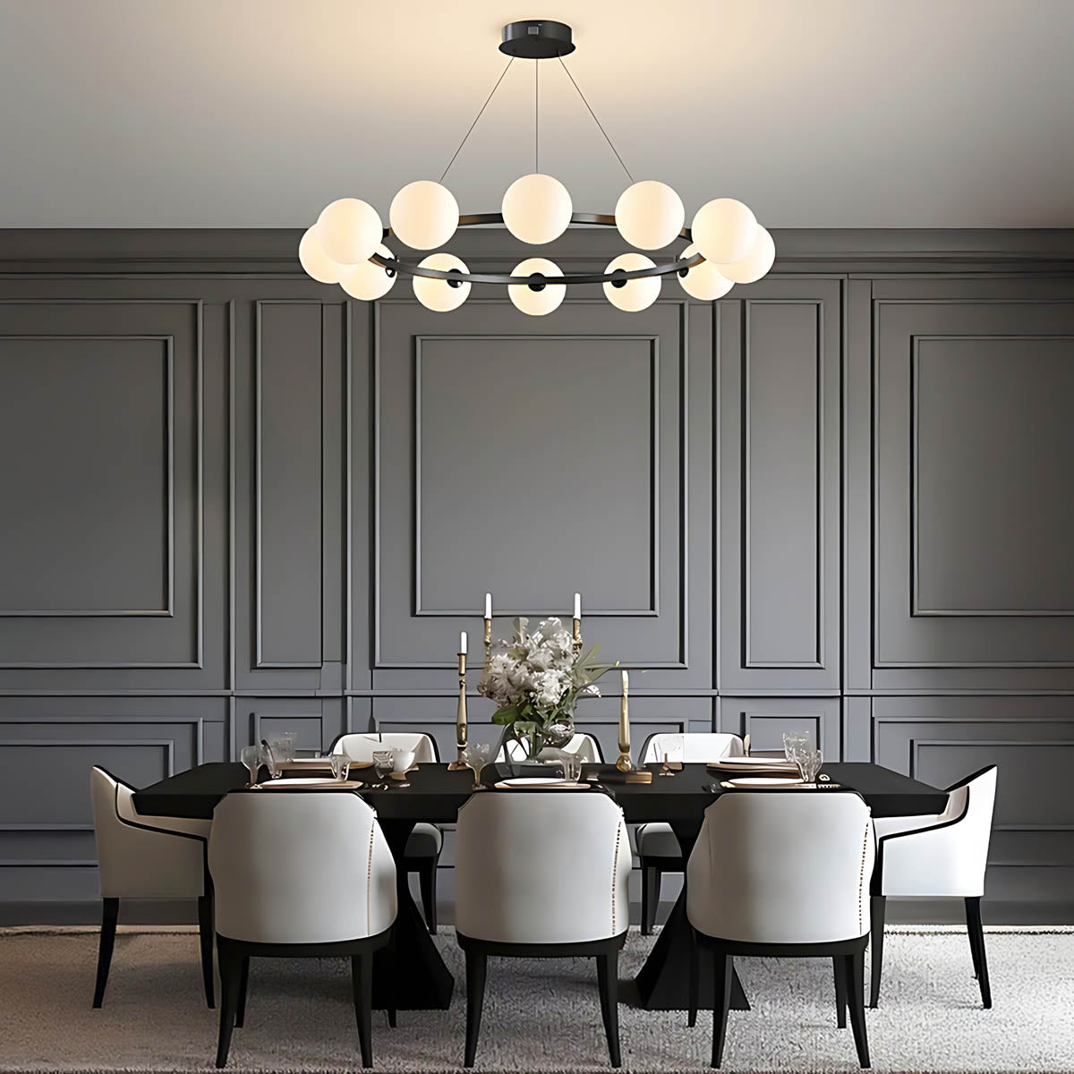 Thistle Span Glass Globe Chandelier — gallery image 7