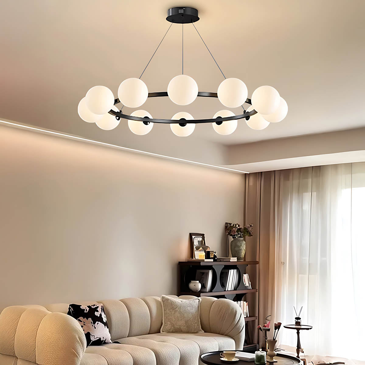 Thistle Span Glass Globe Chandelier — gallery image 5