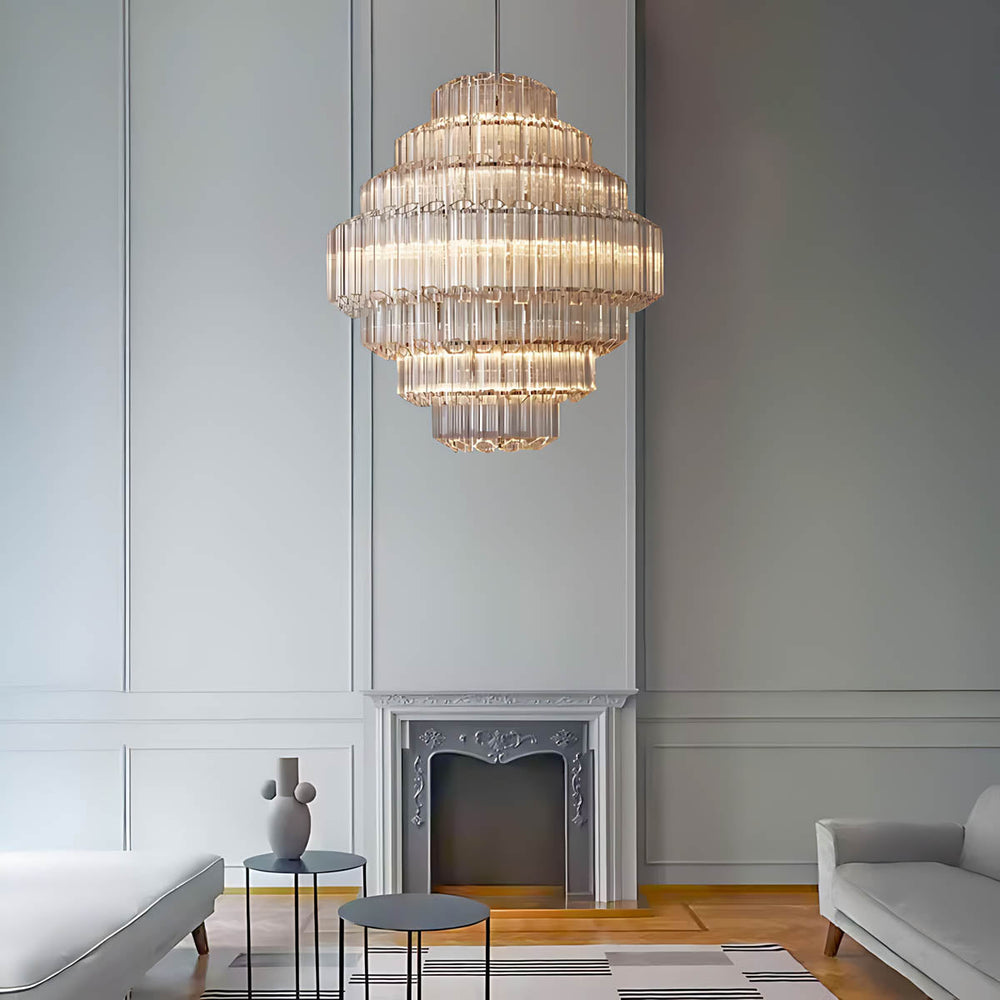 Chestnut Span Glass Linear Chandelier — gallery image 4