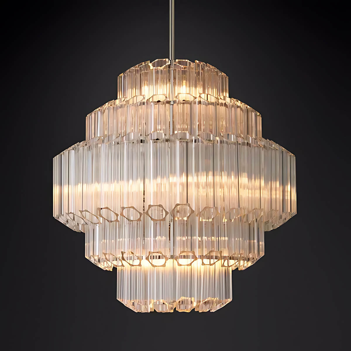 Chestnut Span Glass Linear Chandelier — gallery image 10