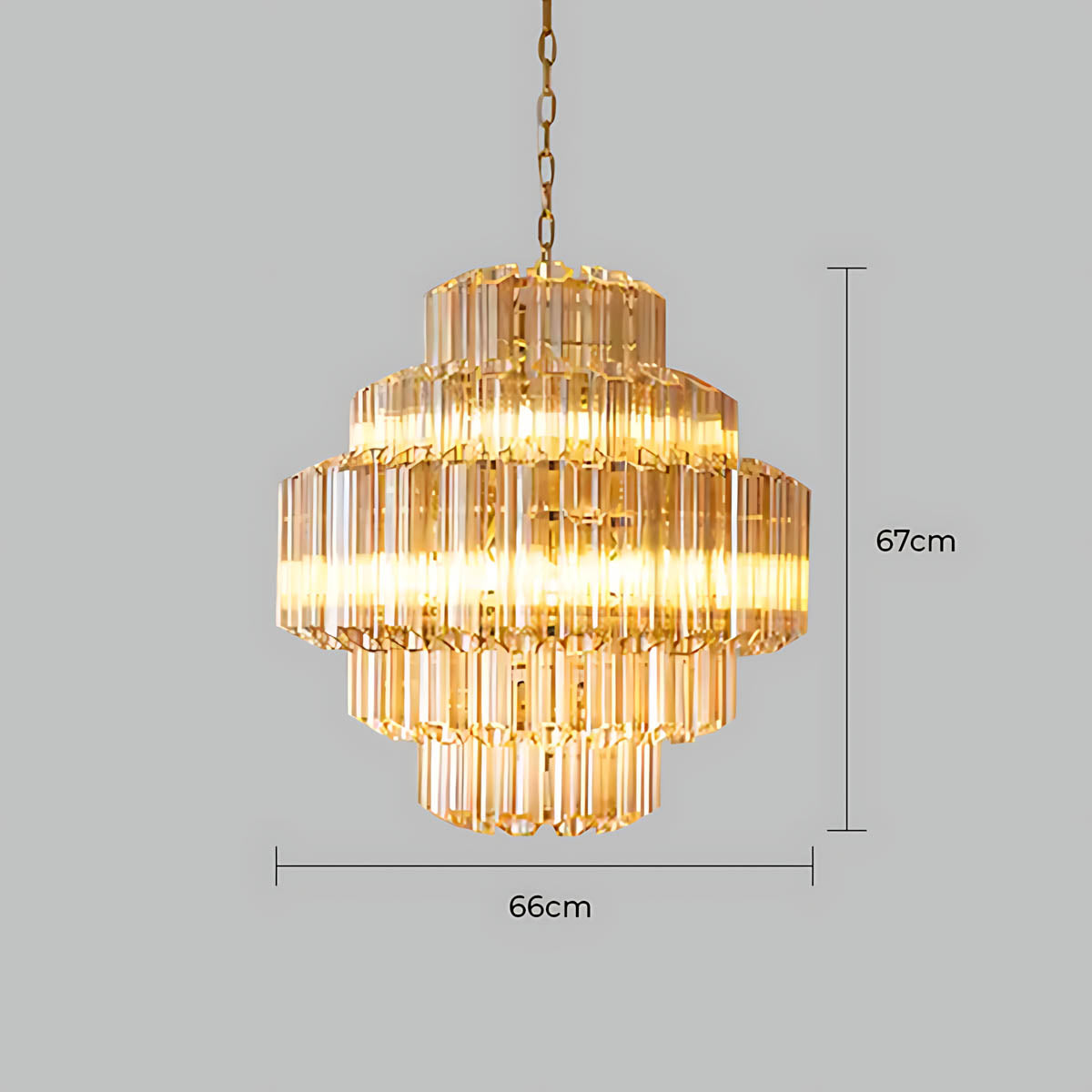 Chestnut Span Glass Linear Chandelier — gallery image 15