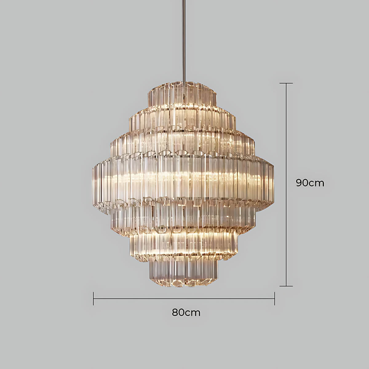Chestnut Span Glass Linear Chandelier — gallery image 16