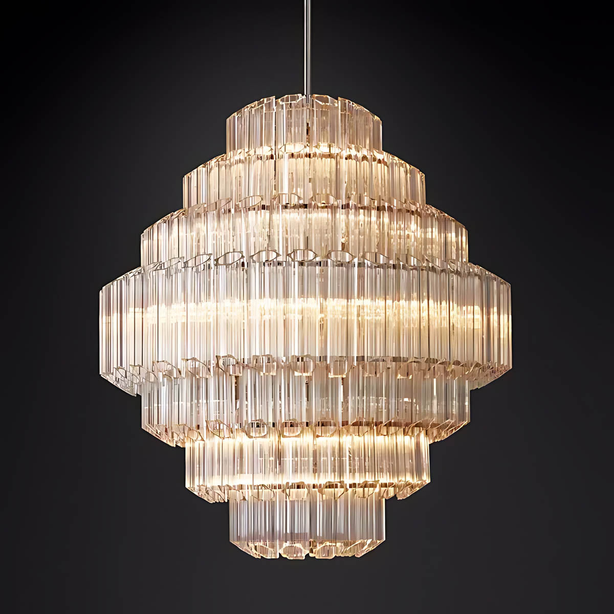 Chestnut Span Glass Linear Chandelier — gallery image 9