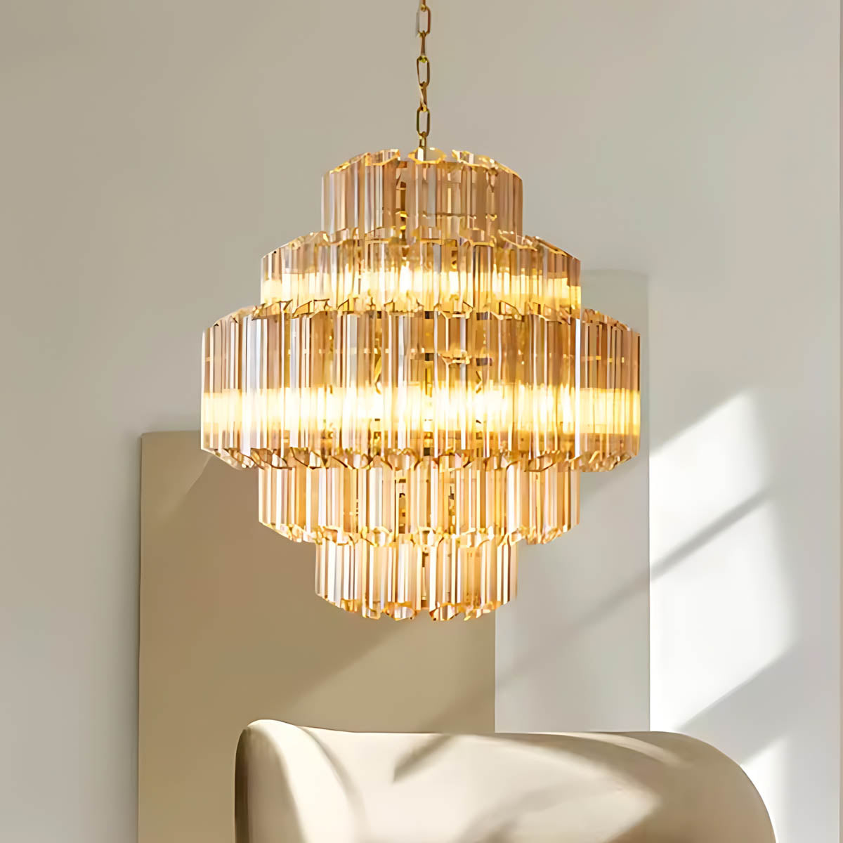 Chestnut Span Glass Linear Chandelier — gallery image 7