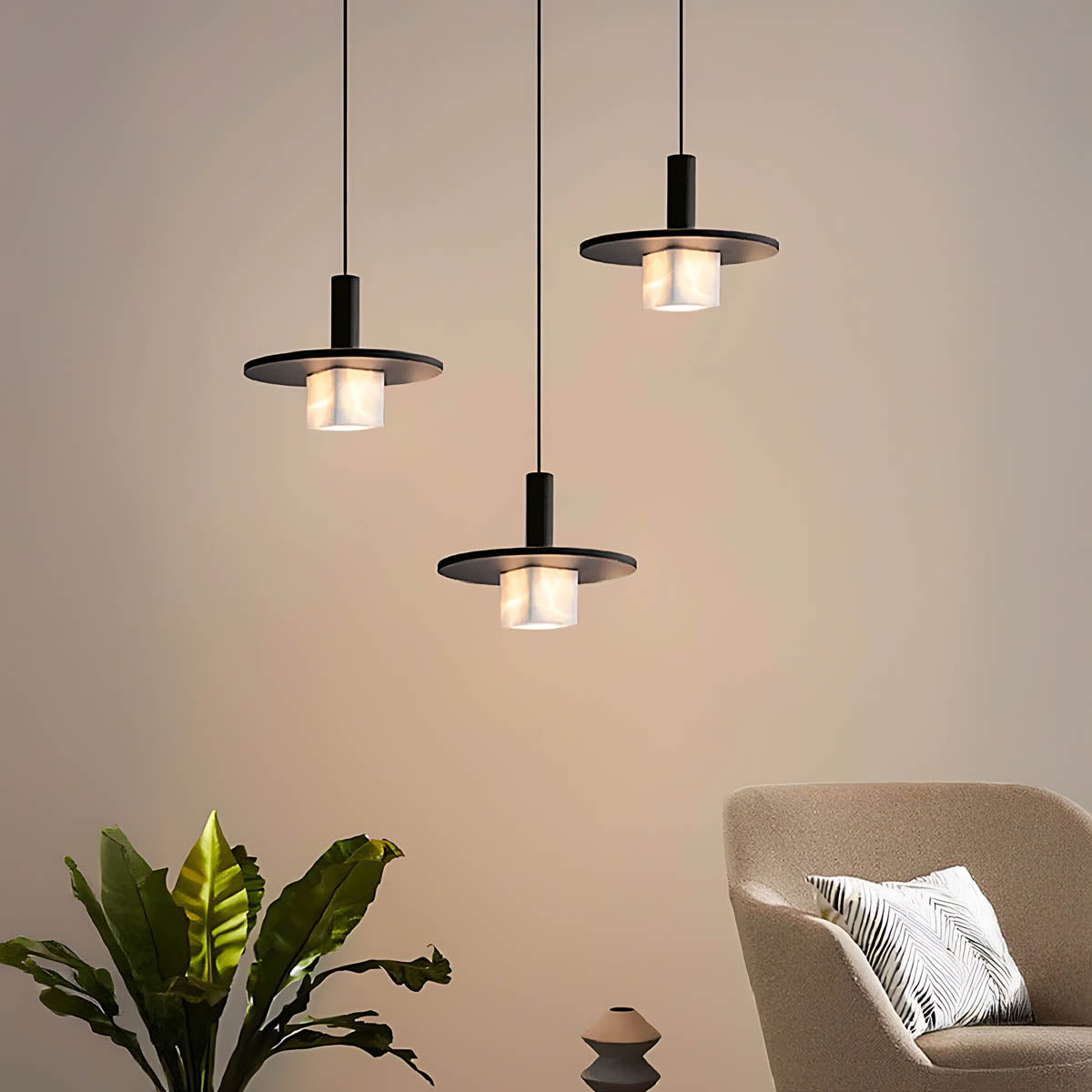 Hawick Span Marble Pendant Light — gallery image 2