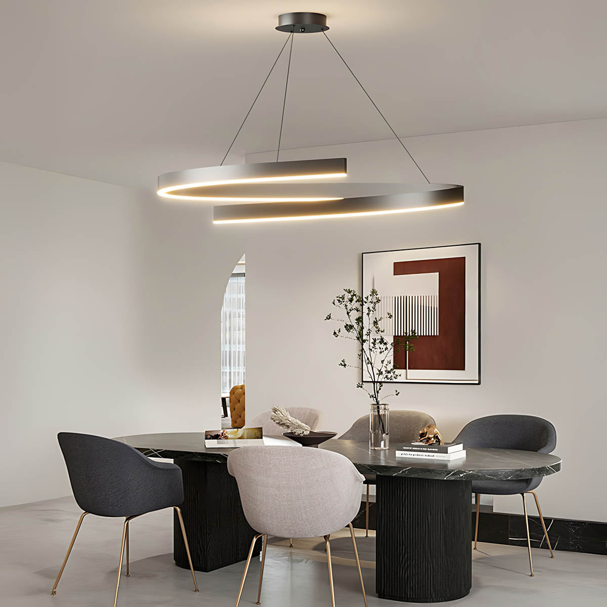 Thornfield Span Aluminum Chandelier — gallery image 6