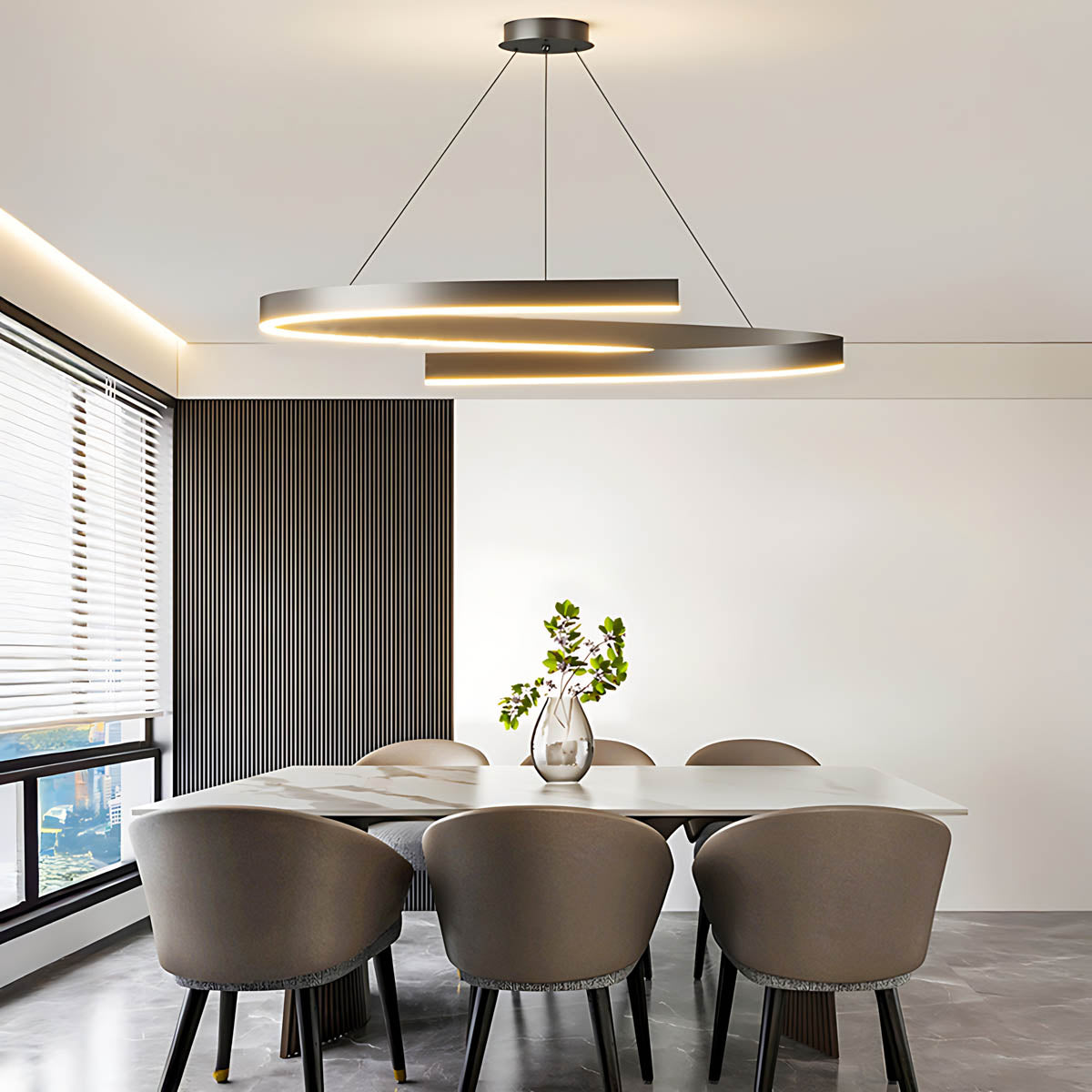 Thornfield Span Aluminum Chandelier — gallery image 2