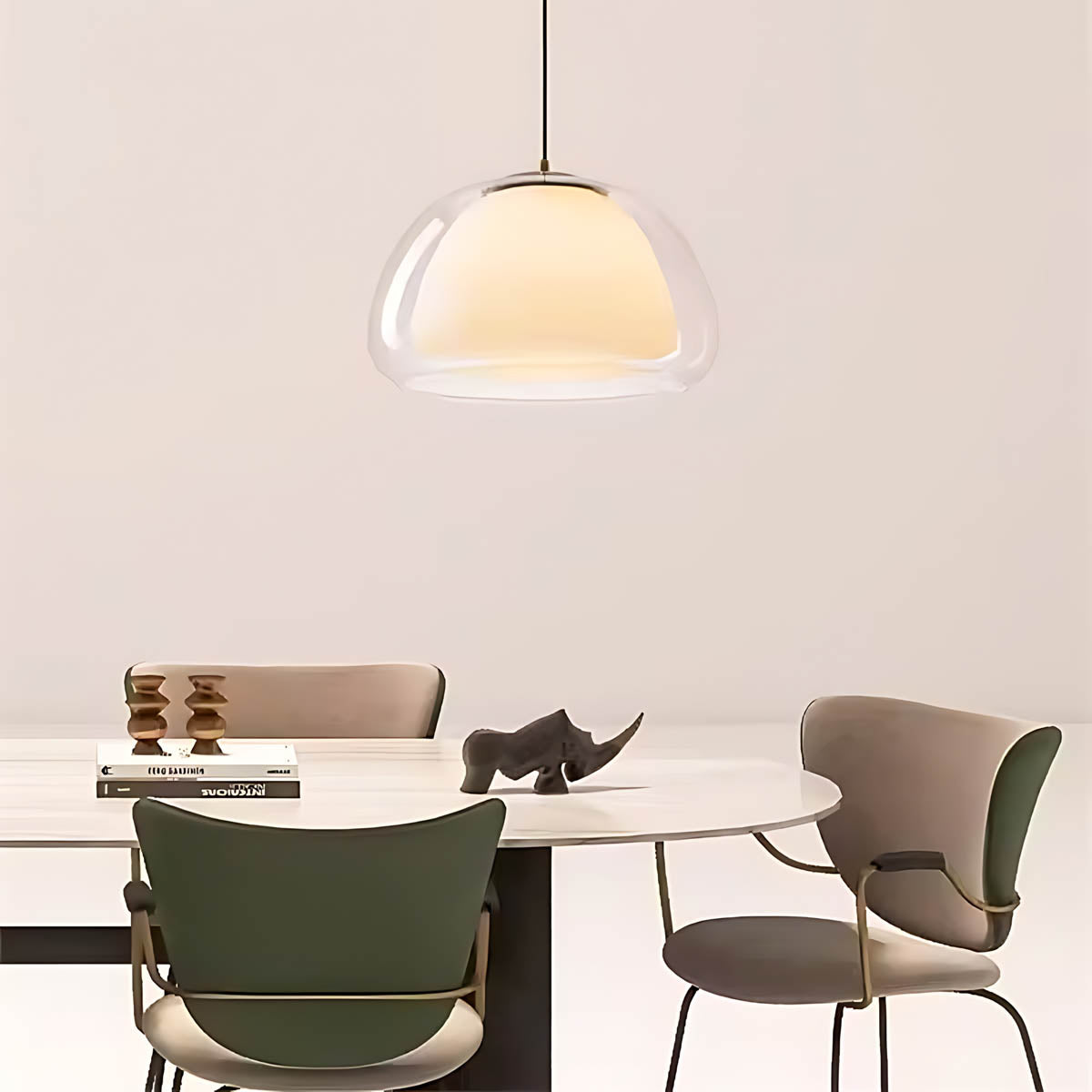 Beechwood Span Glass Dome Chandelier — gallery image 3