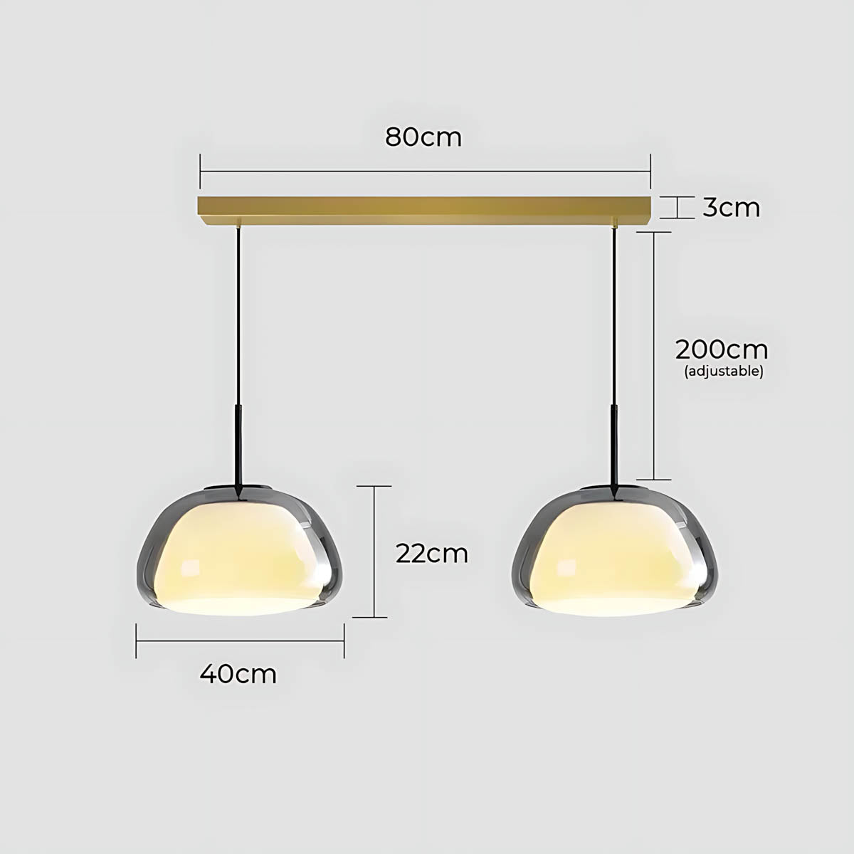 Beechwood Span Glass Dome Chandelier — gallery image 15