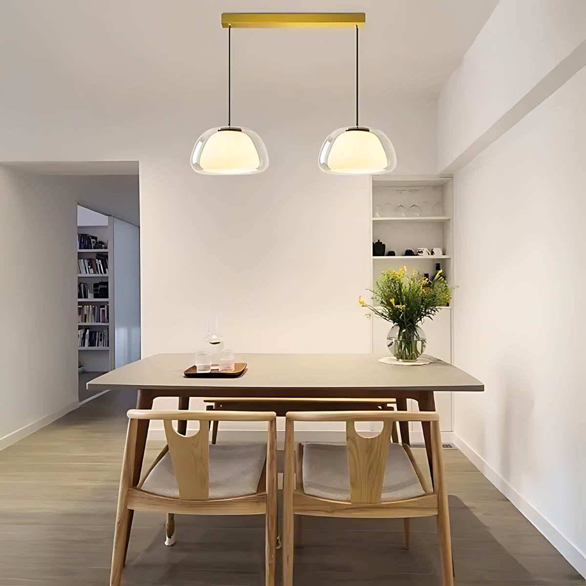 Beechwood Span Glass Dome Chandelier — gallery image 6