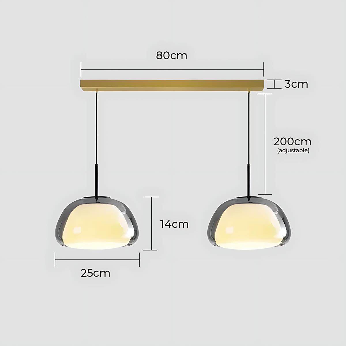 Beechwood Span Glass Dome Chandelier — gallery image 16
