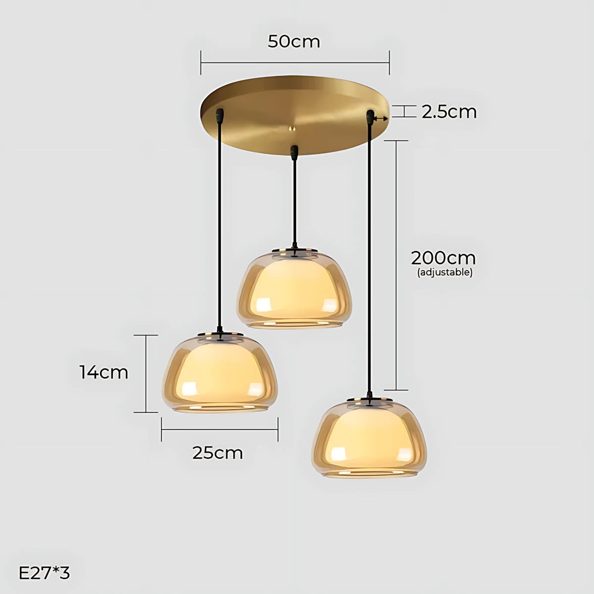 Beechwood Span Glass Dome Chandelier — gallery image 21