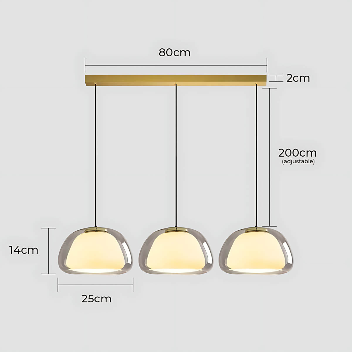 Beechwood Span Glass Dome Chandelier — gallery image 23