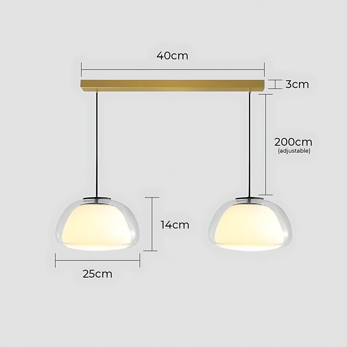 Beechwood Span Glass Dome Chandelier — gallery image 24