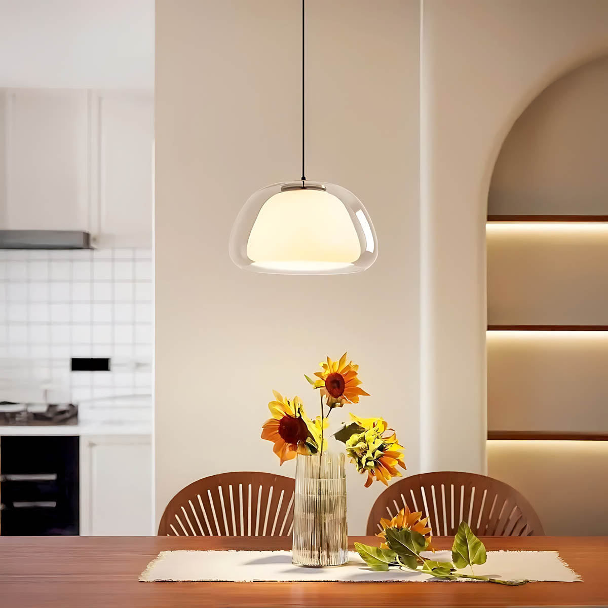Beechwood Span Glass Dome Chandelier — gallery image 2