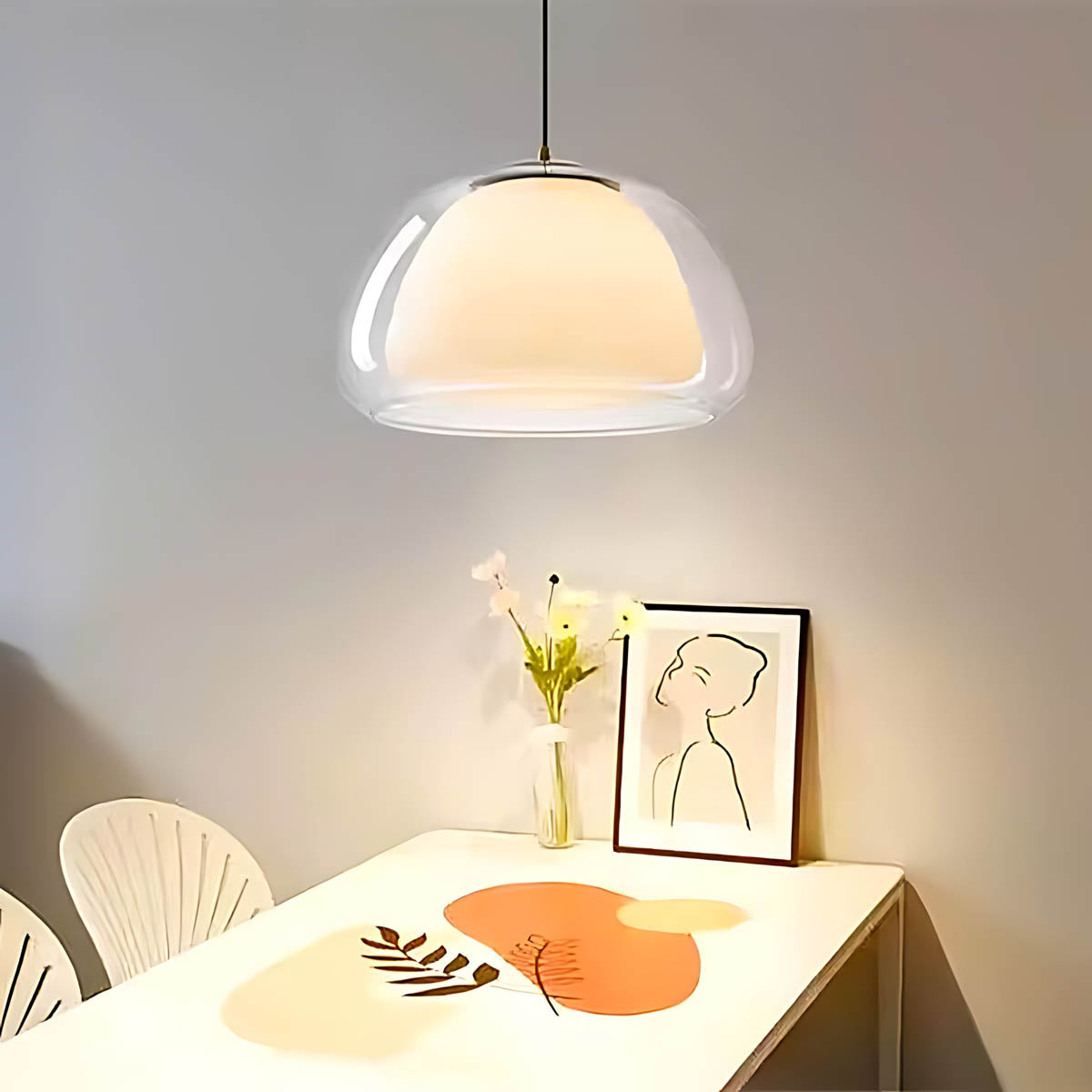 Beechwood Span Glass Dome Chandelier — gallery image 12