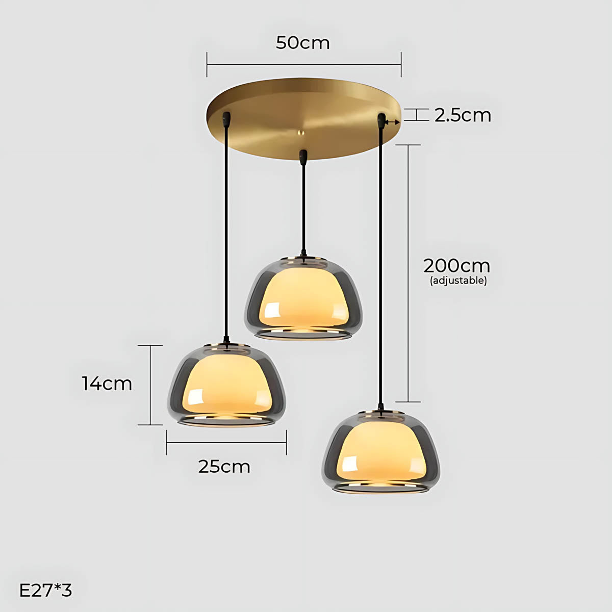 Beechwood Span Glass Dome Chandelier — gallery image 28