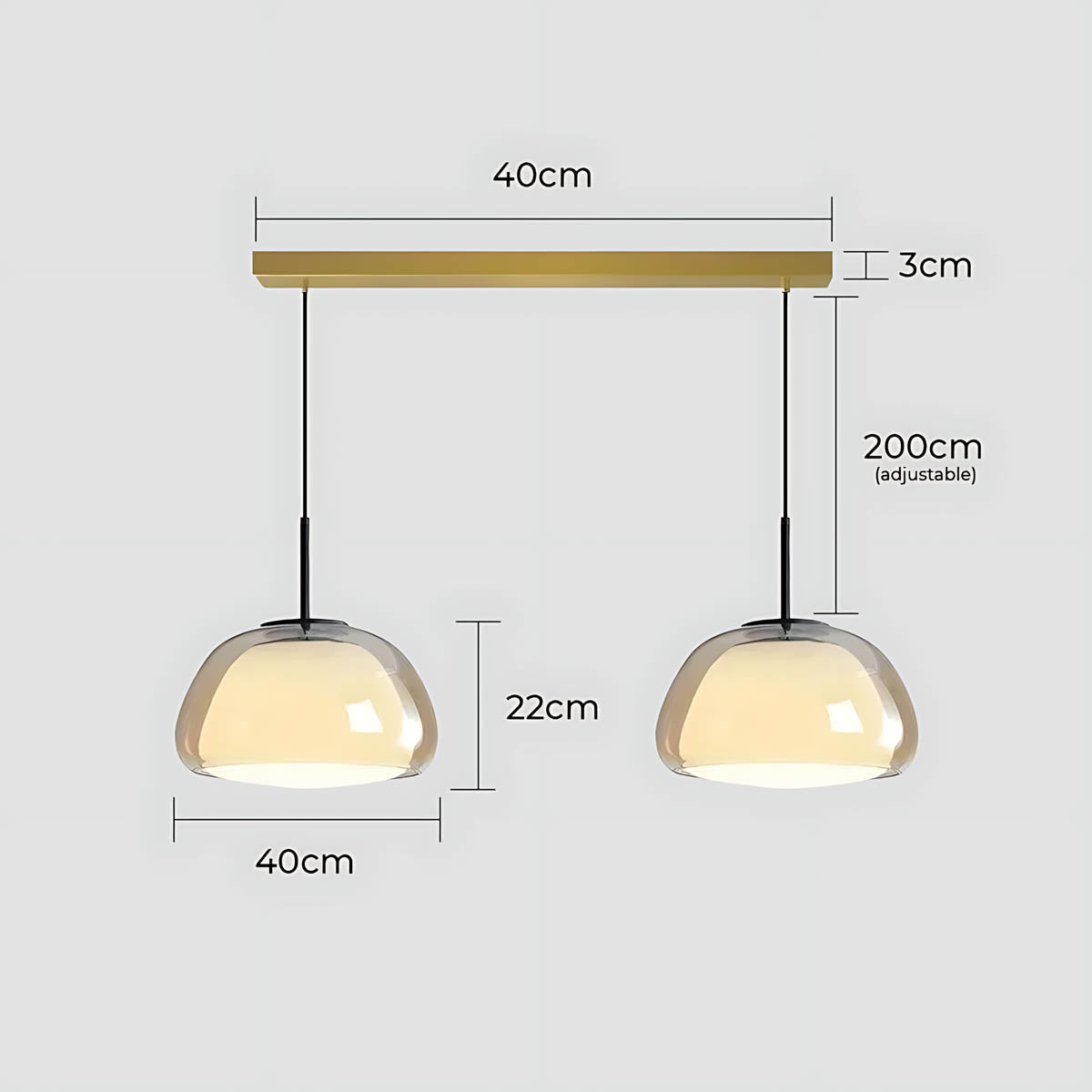 Beechwood Span Glass Dome Chandelier — gallery image 30