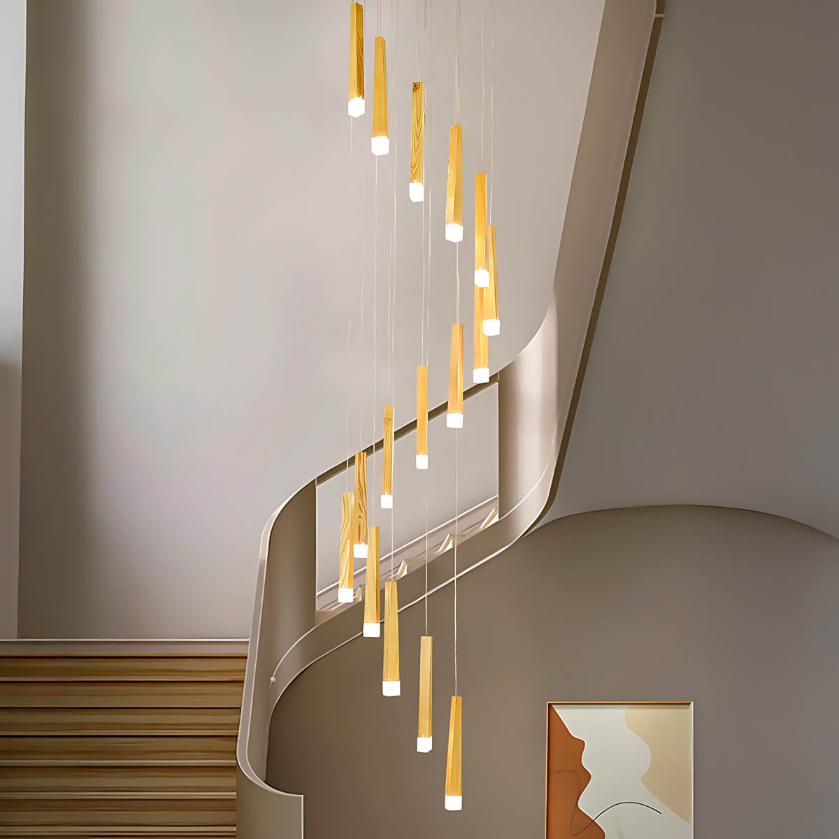 Laurelwood Span Wood Chandelier — gallery image 6
