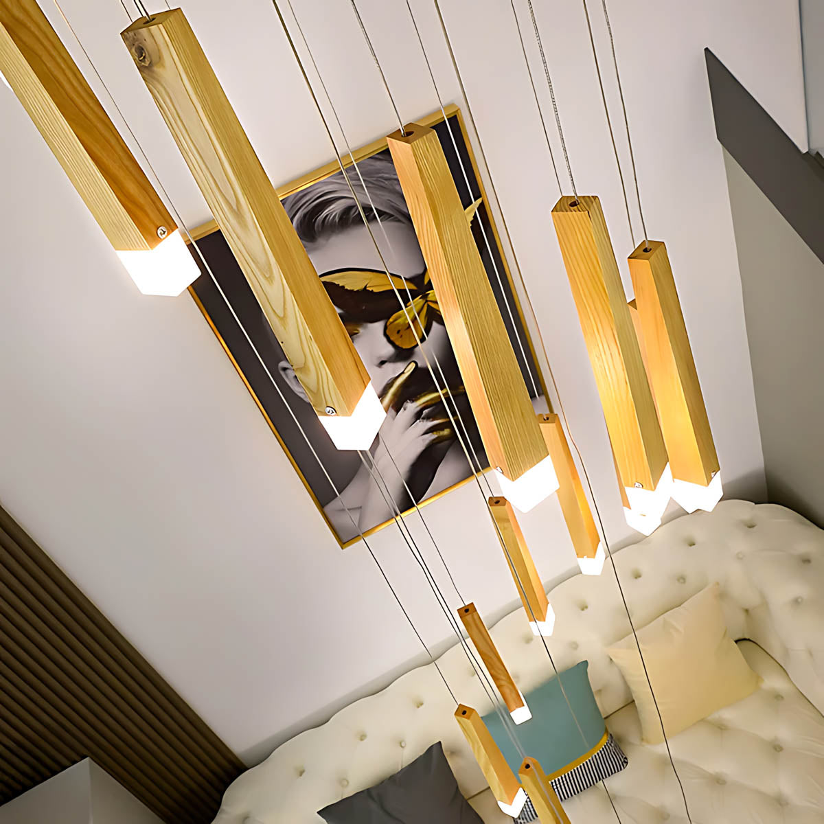 Laurelwood Span Wood Chandelier — gallery image 10