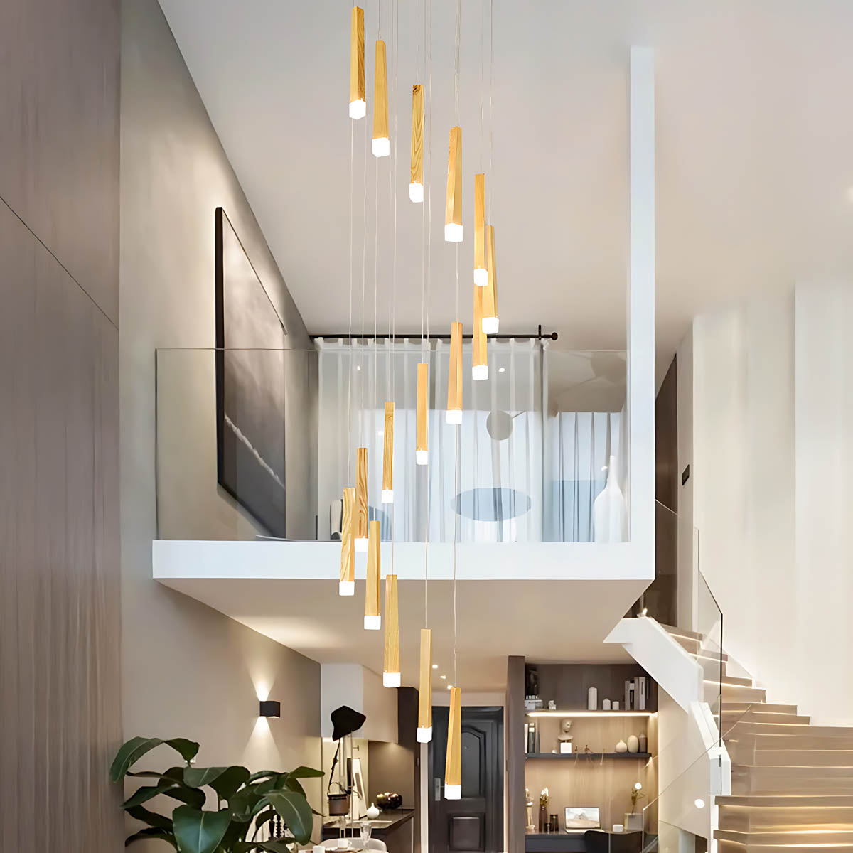 Laurelwood Span Wood Chandelier — gallery image 9