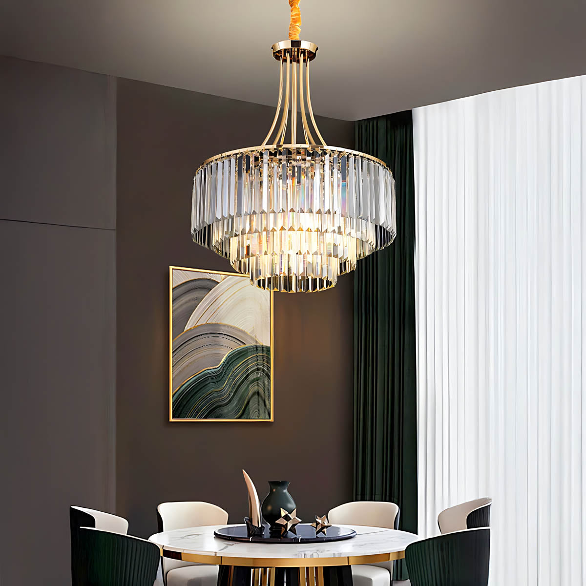 Redfern Span Crystal Chandelier — gallery image 4