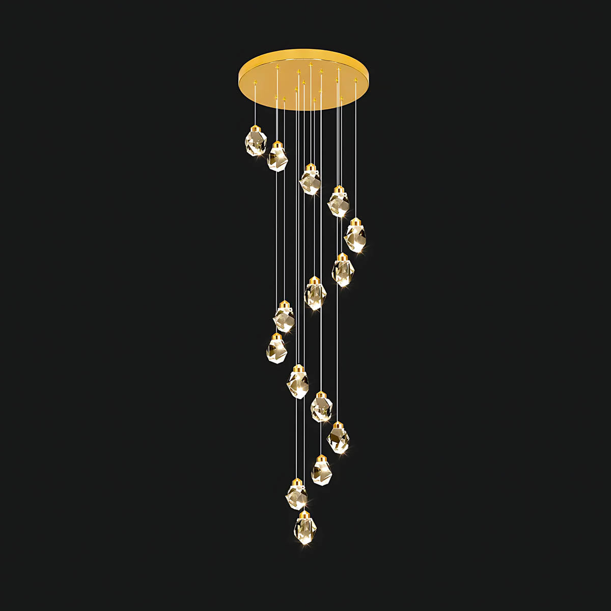 Kingsley Span Glass Spiral Chandelier — gallery image 7