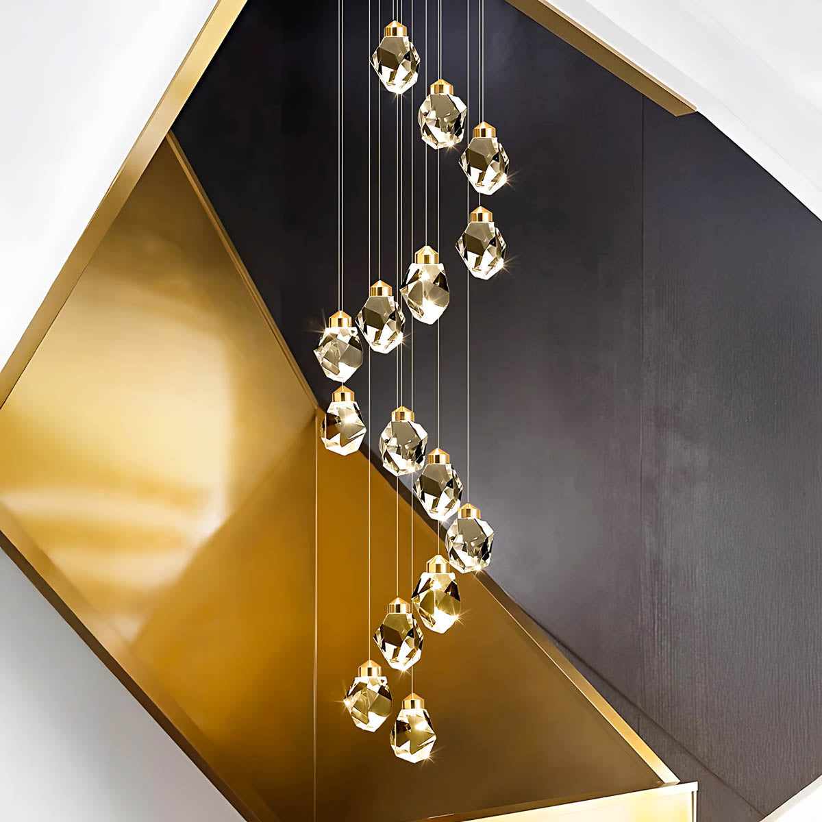 Kingsley Span Glass Spiral Chandelier — gallery image 8