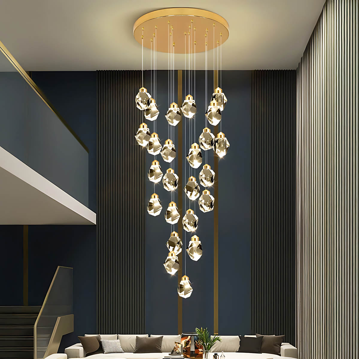Kingsley Span Glass Spiral Chandelier — gallery image 2