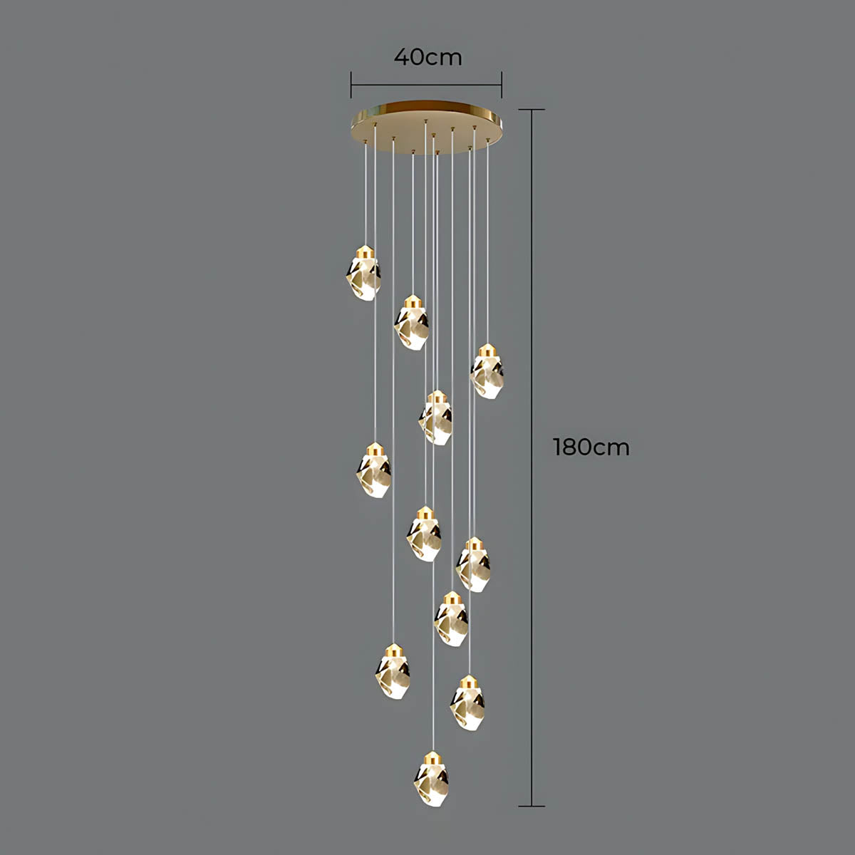 Kingsley Span Glass Spiral Chandelier — gallery image 14