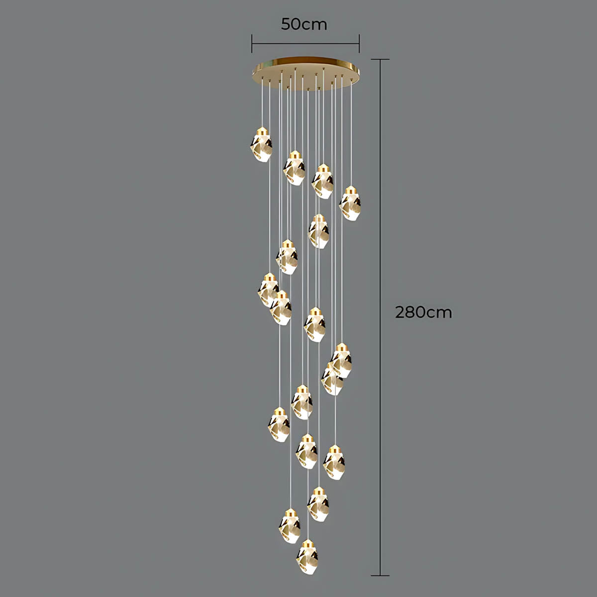 Kingsley Span Glass Spiral Chandelier — gallery image 18