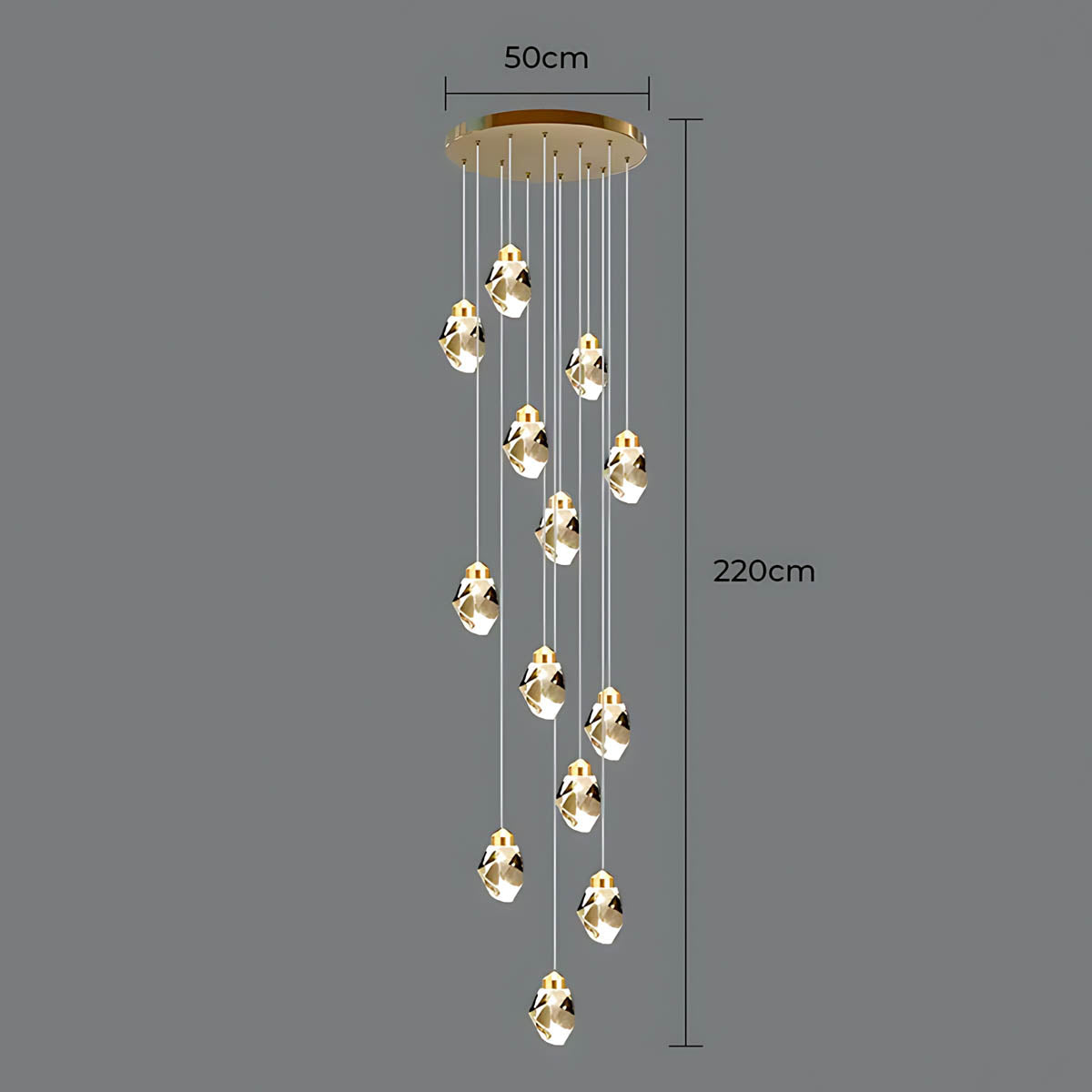 Kingsley Span Glass Spiral Chandelier — gallery image 19
