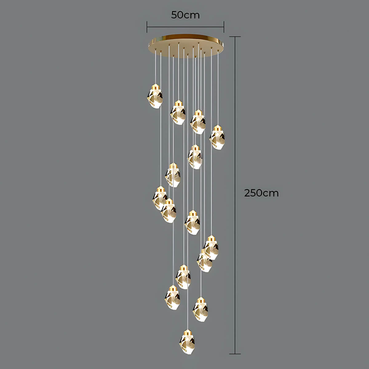 Kingsley Span Glass Spiral Chandelier — gallery image 20