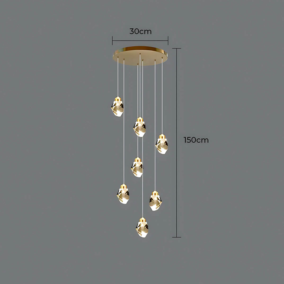 Kingsley Span Glass Spiral Chandelier — gallery image 21