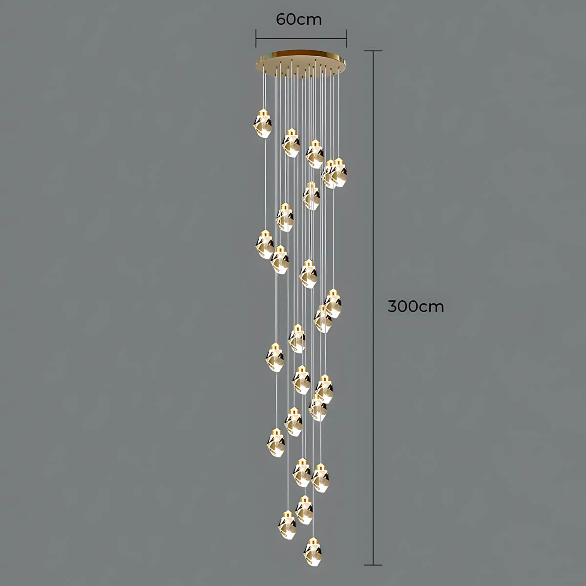 Kingsley Span Glass Spiral Chandelier — gallery image 22
