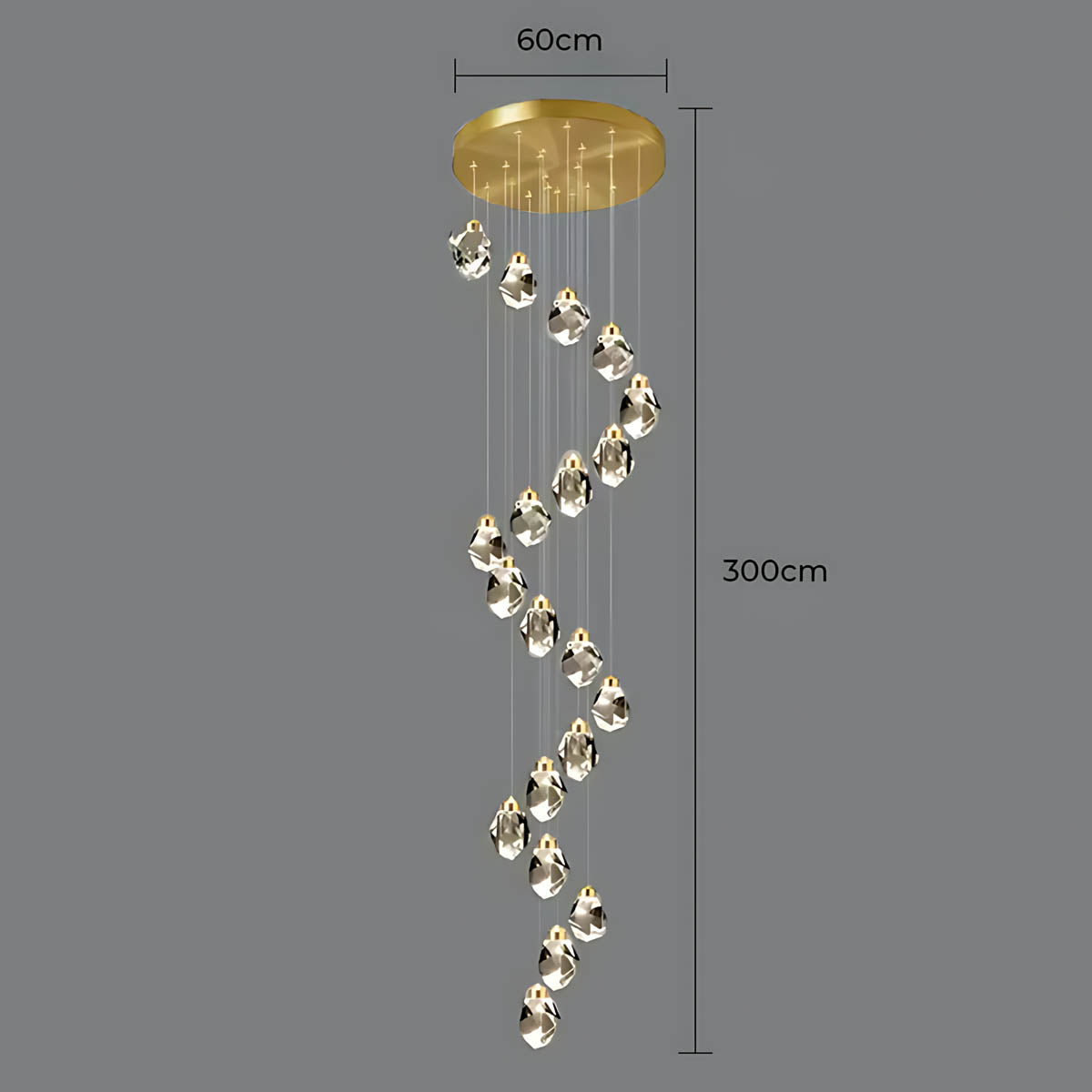 Kingsley Span Glass Spiral Chandelier — gallery image 23