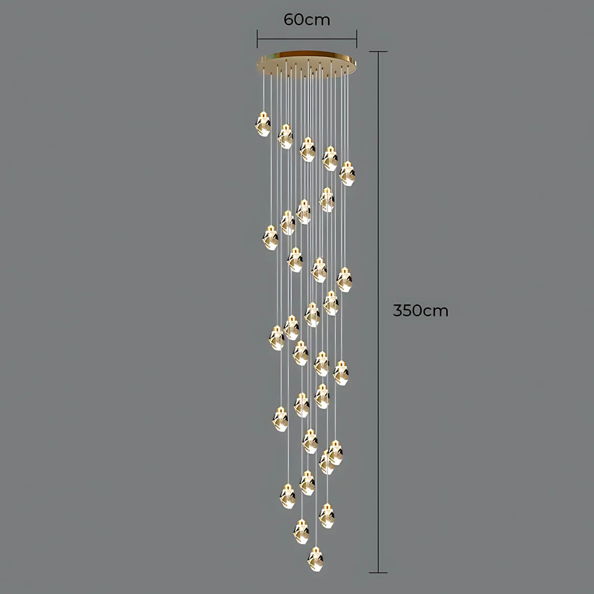 Kingsley Span Glass Spiral Chandelier — gallery image 24