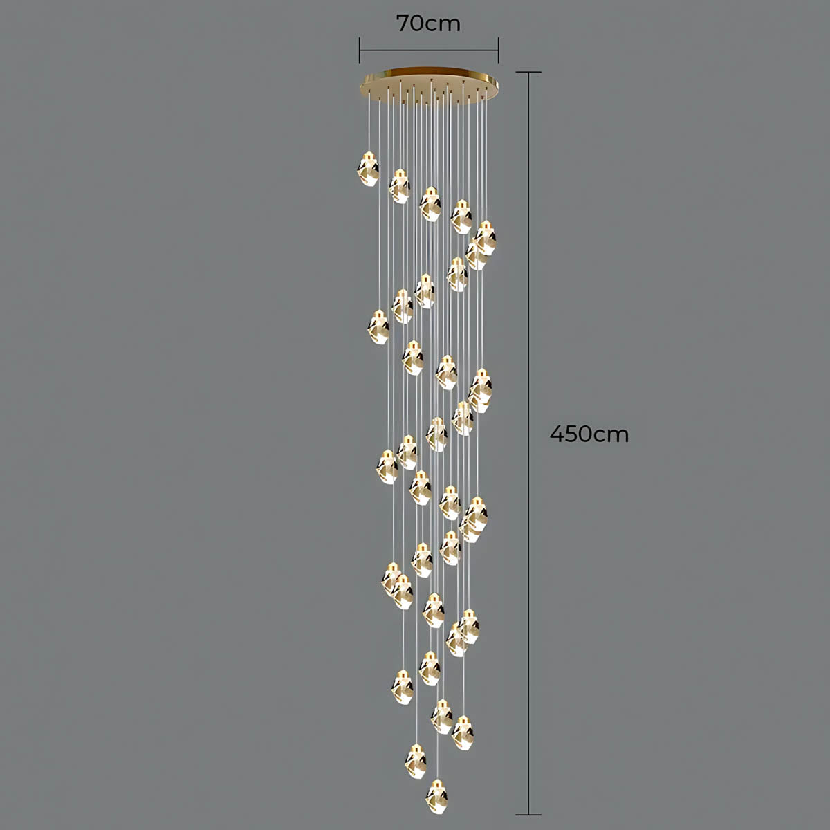 Kingsley Span Glass Spiral Chandelier — gallery image 25