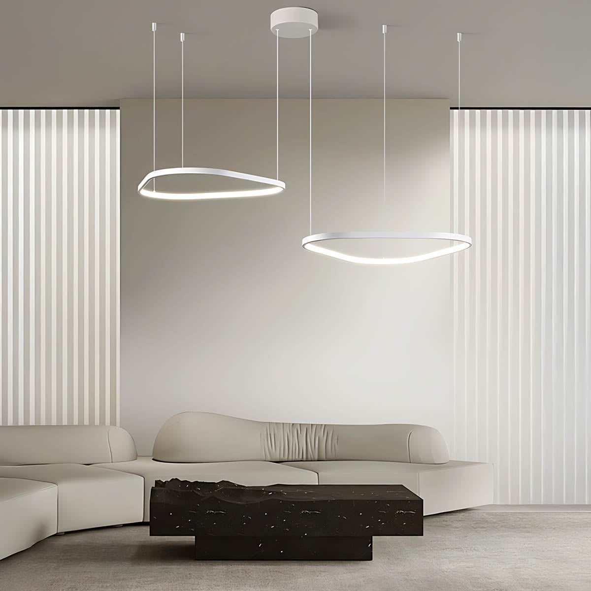 Brookfield Span Acrylic Pebble Chandelier — gallery image 5