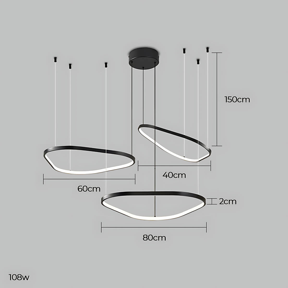 Brookfield Span Acrylic Pebble Chandelier — gallery image 24