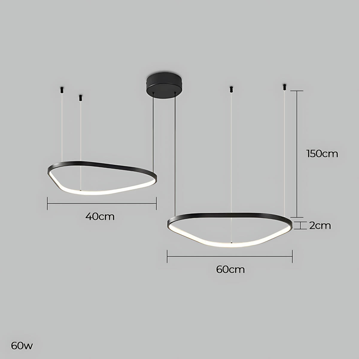 Brookfield Span Acrylic Pebble Chandelier — gallery image 26