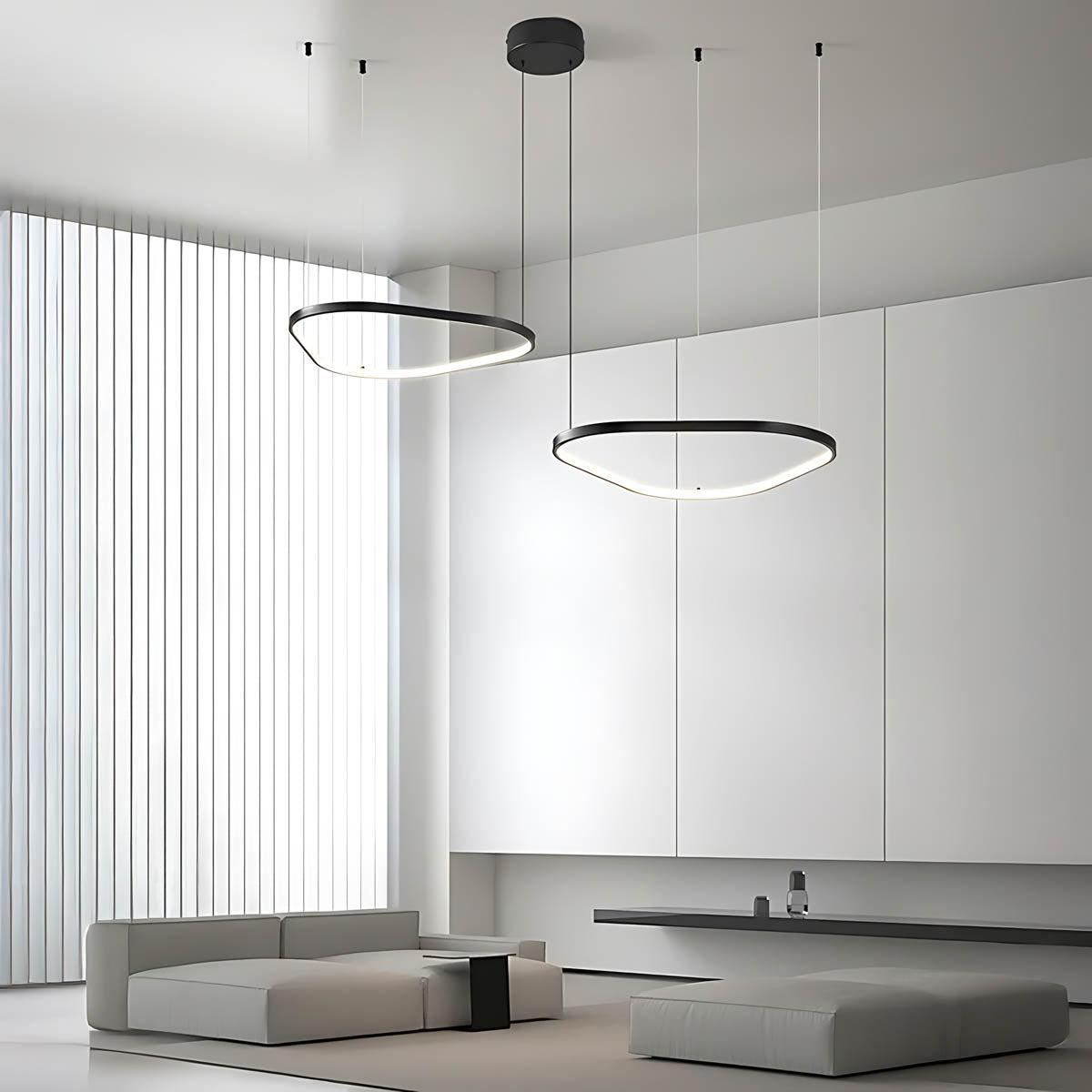 Brookfield Span Acrylic Pebble Chandelier — gallery image 6